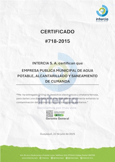 CERTIFICADO #718